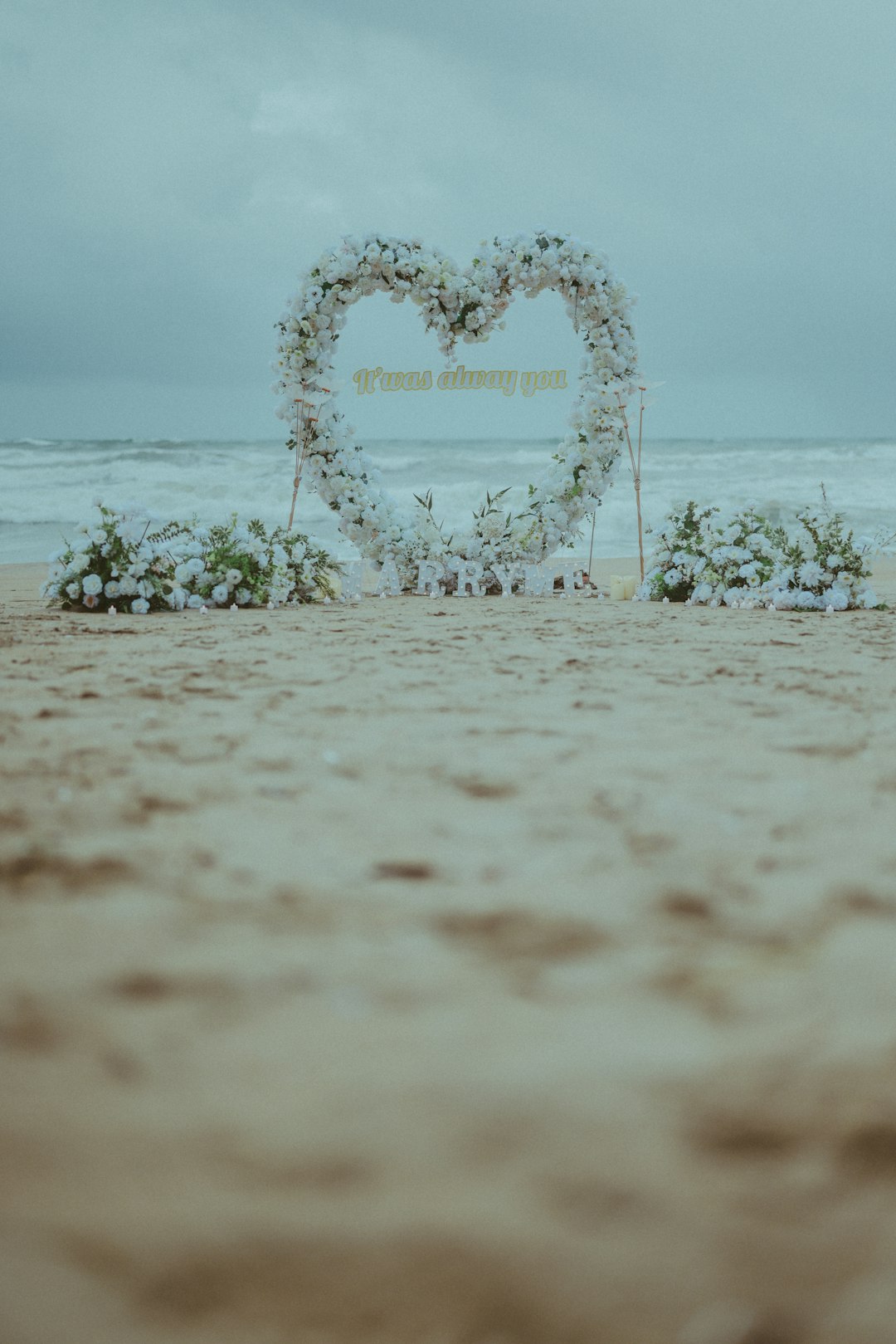 Aerial beach wedding photography